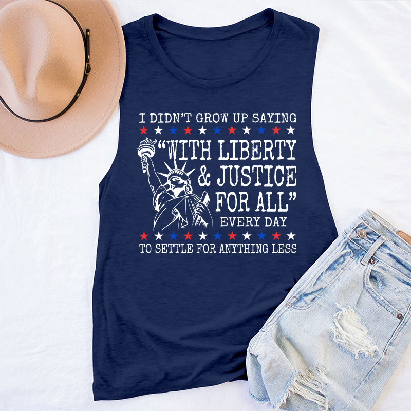Liberty And Justice For All 4th Of July Teacher Tank Top