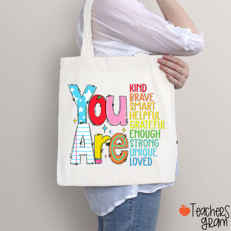 Be Who You Are You Are Enough Teacher Tote Bag