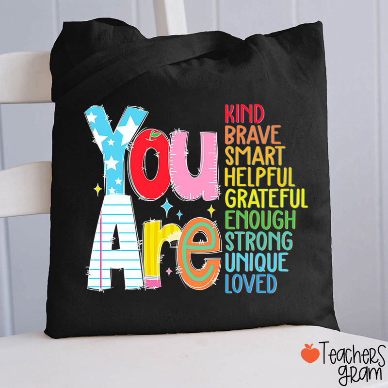 Be Who You Are You Are Enough Teacher Tote Bag