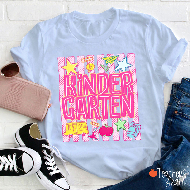 Personalized Preppy Striped Back To School Teacher T-Shirt