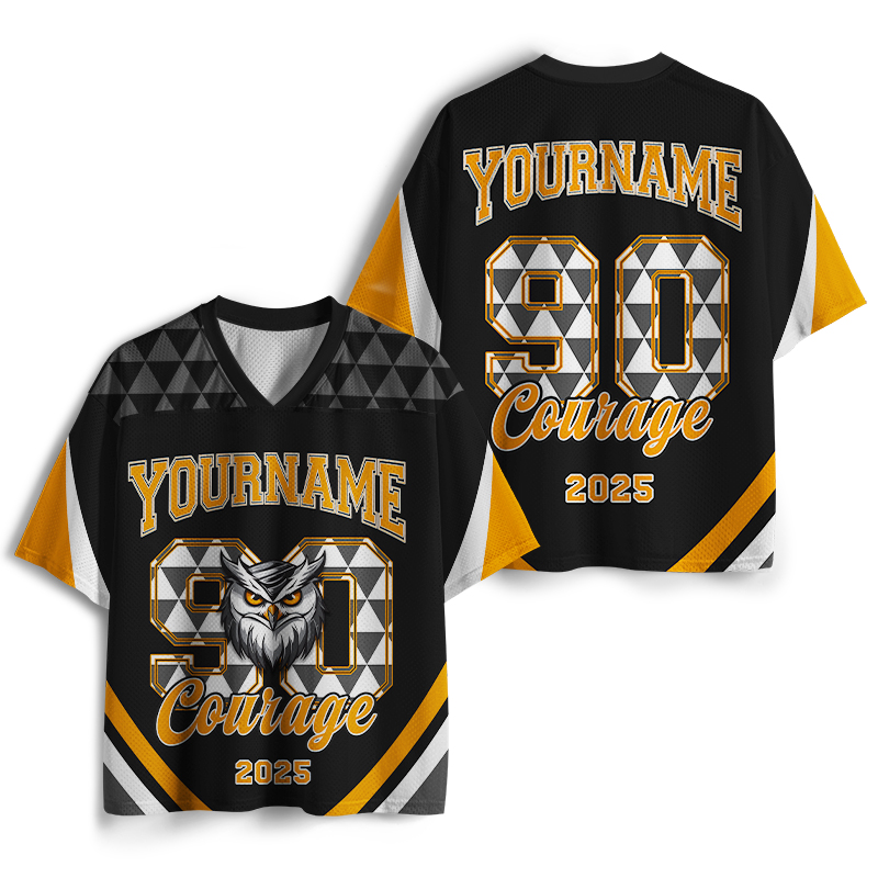 Personalized Name And Number Triangular Grid Courage Teacher Mesh Jersey