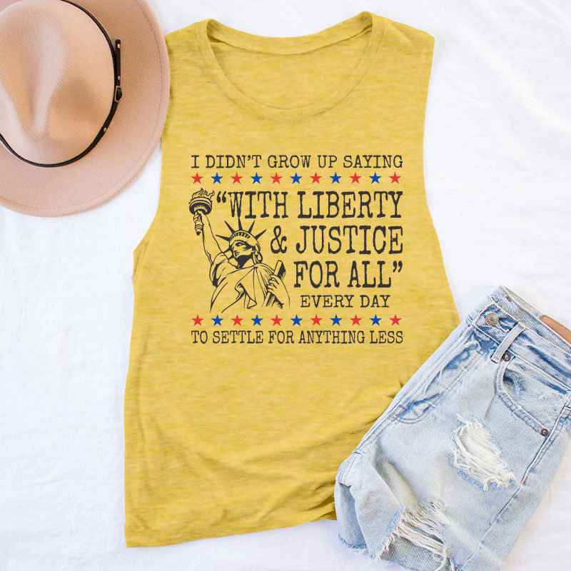 Liberty And Justice For All 4th Of July Teacher Tank Top