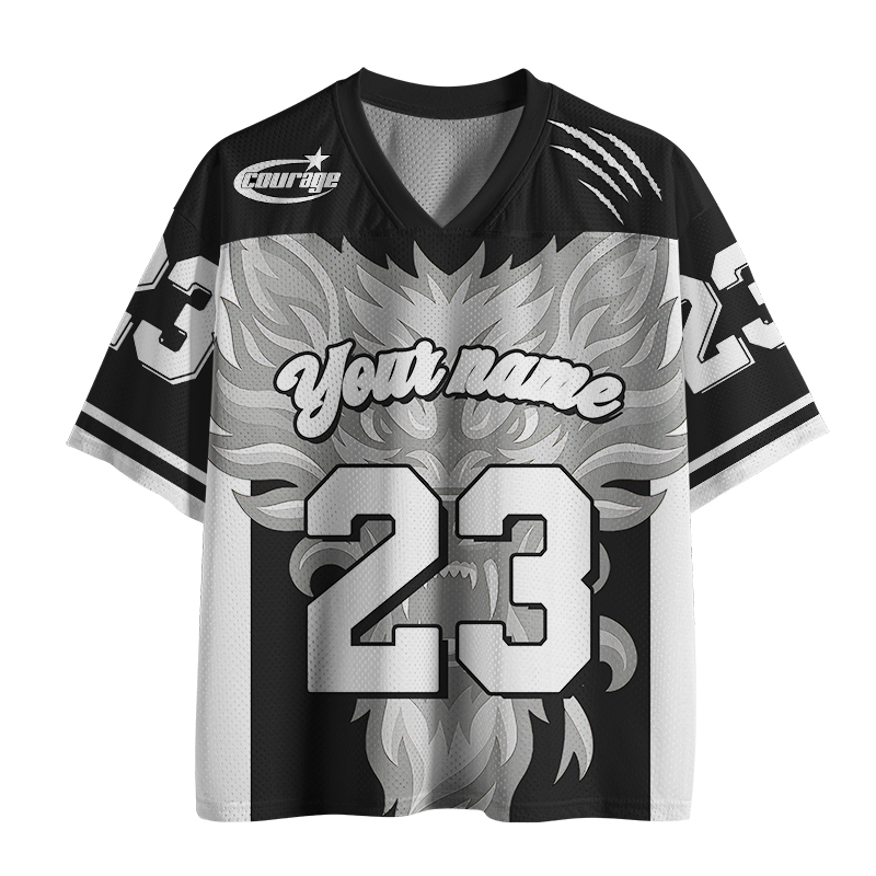 Personalized Name And Number Courage Black Cool Teacher Mesh Jersey