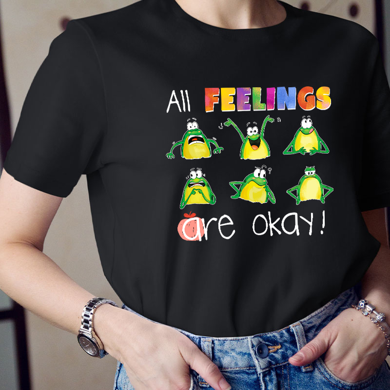 The Cute Expression On The Frog Is Funny Teacher T-Shirt