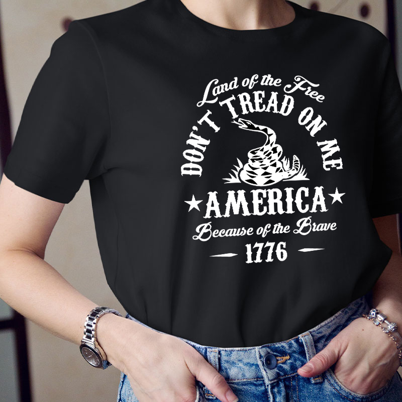 Land Of The Free Don't Tread On Me Teacher T-Shirt