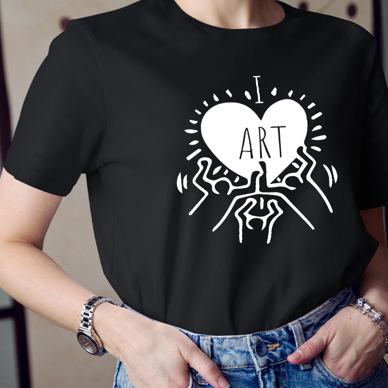 Art Heart I Love Art Teacher T-Shirt