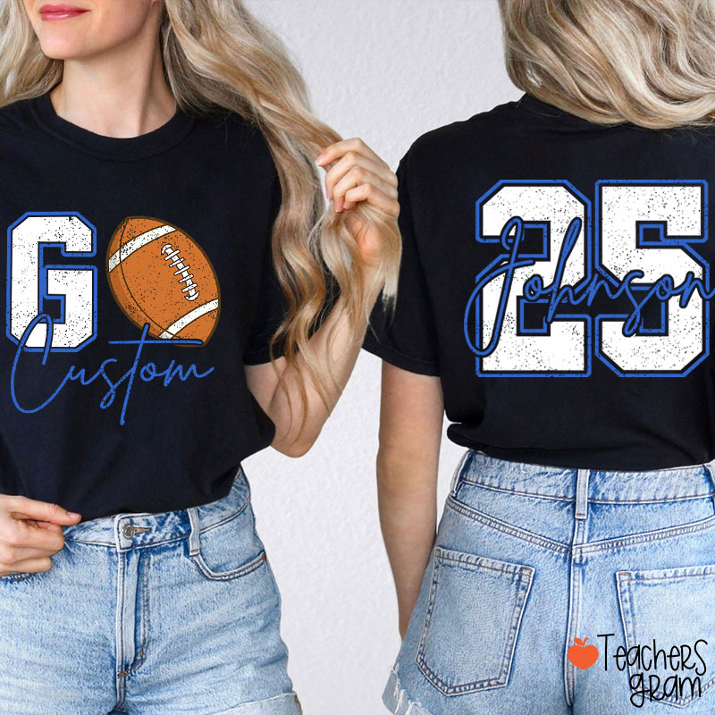 Personalized Mascot And Sport Go School Spirit Teacher Two Sided T-Shirt