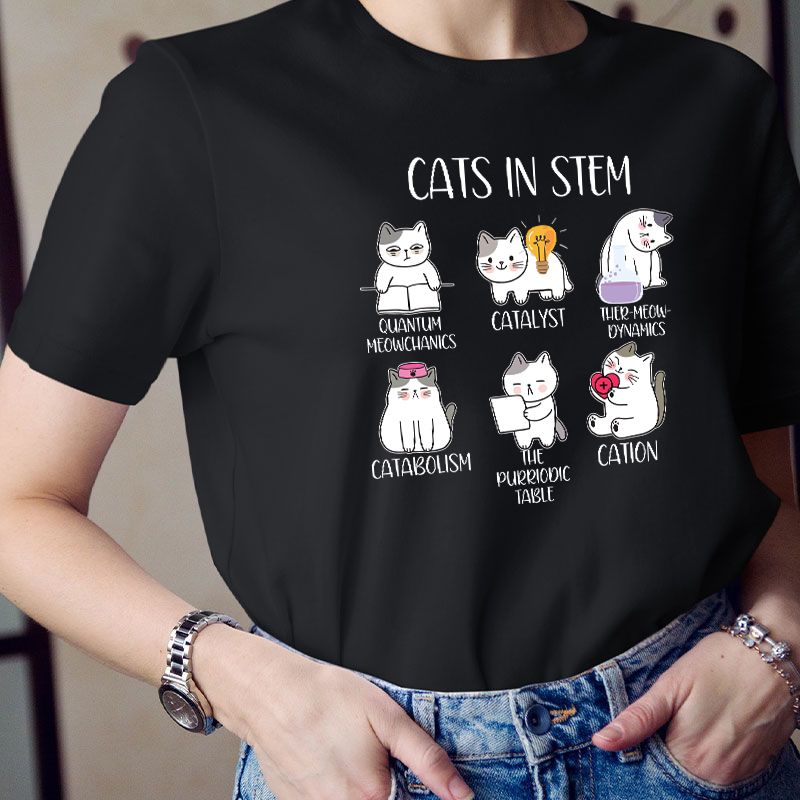Cats In Stem Teacher T-Shirt