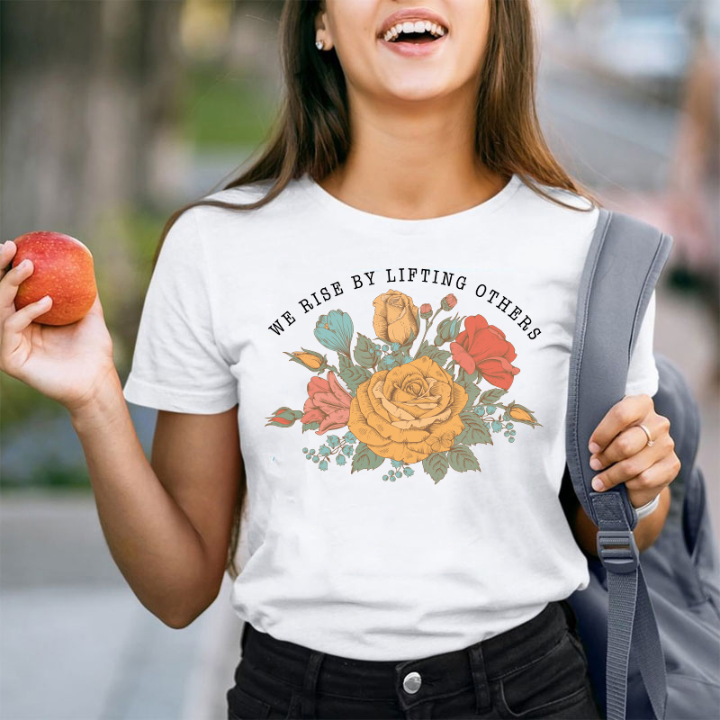 Boho We Rise By Lifting Others  Teacher T-Shirt