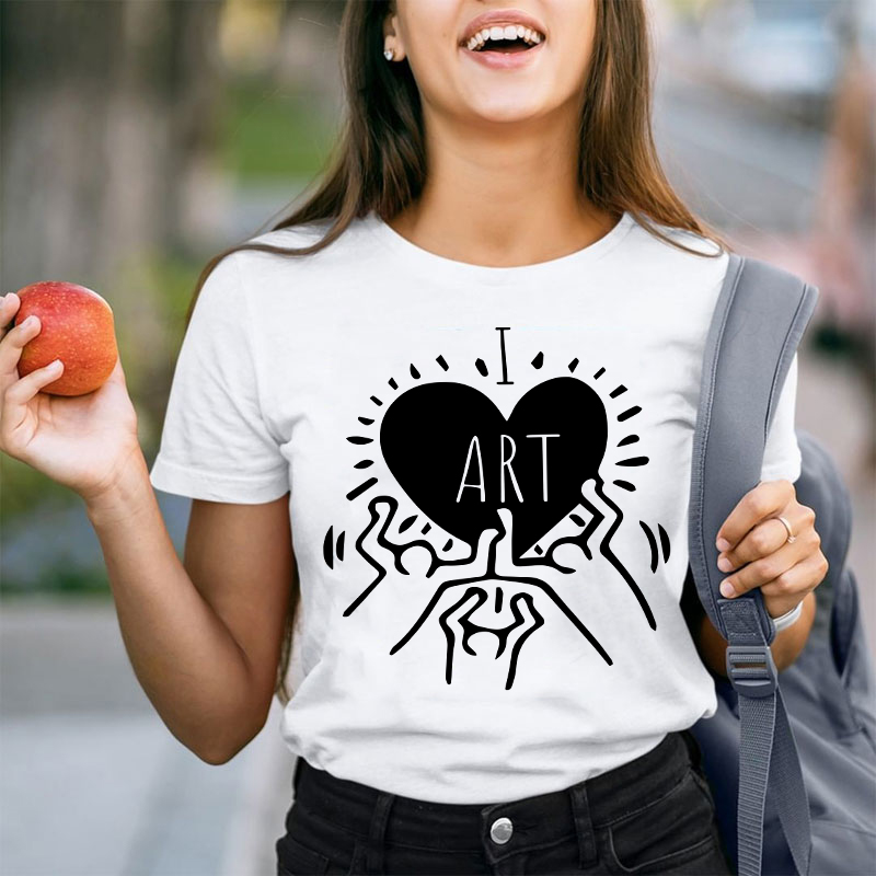Art Heart I Love Art Teacher T-Shirt
