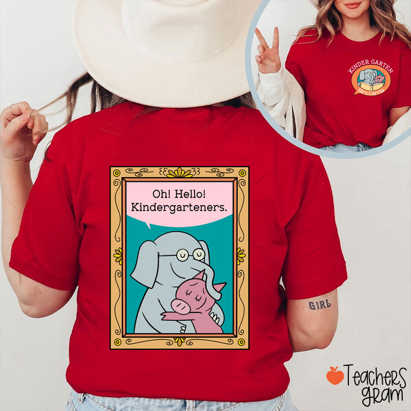 Personalized Oh Hello My Little Friends Teacher Two Sided T-Shirt
