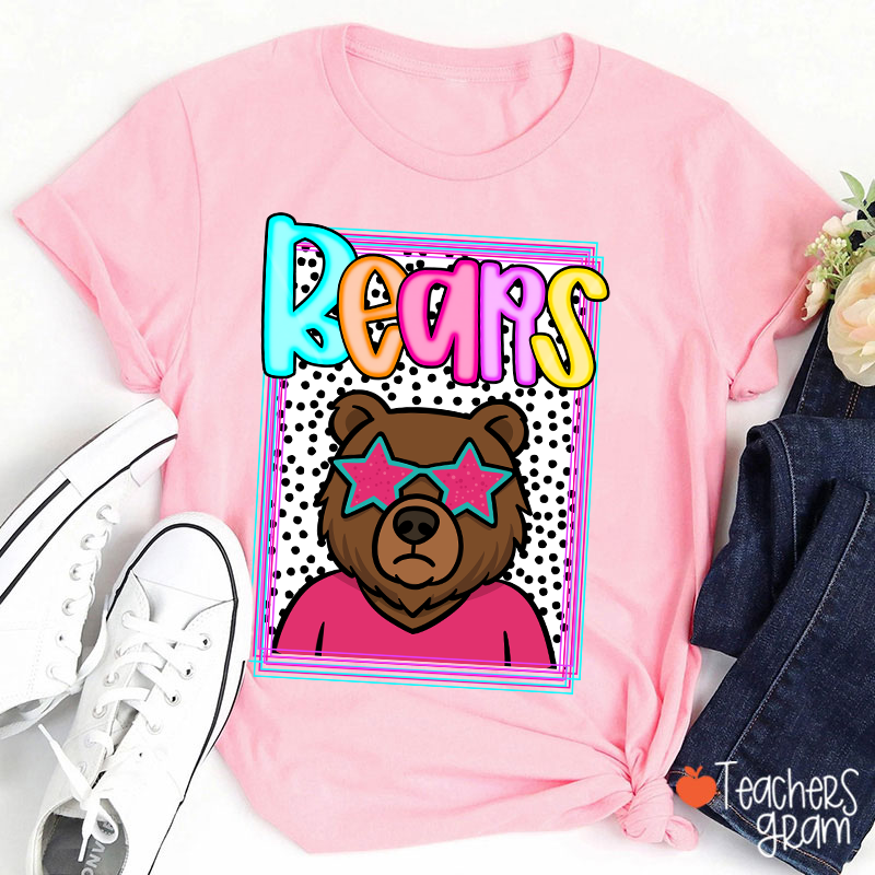 Personalized Mascot Polka Dot Preppy School Spirit Teacher T-Shirt