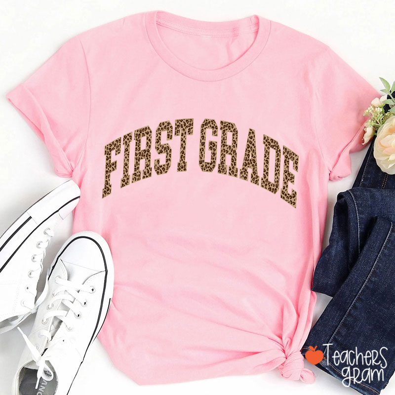 Personalized Leopard Brown Teacher T-Shirt