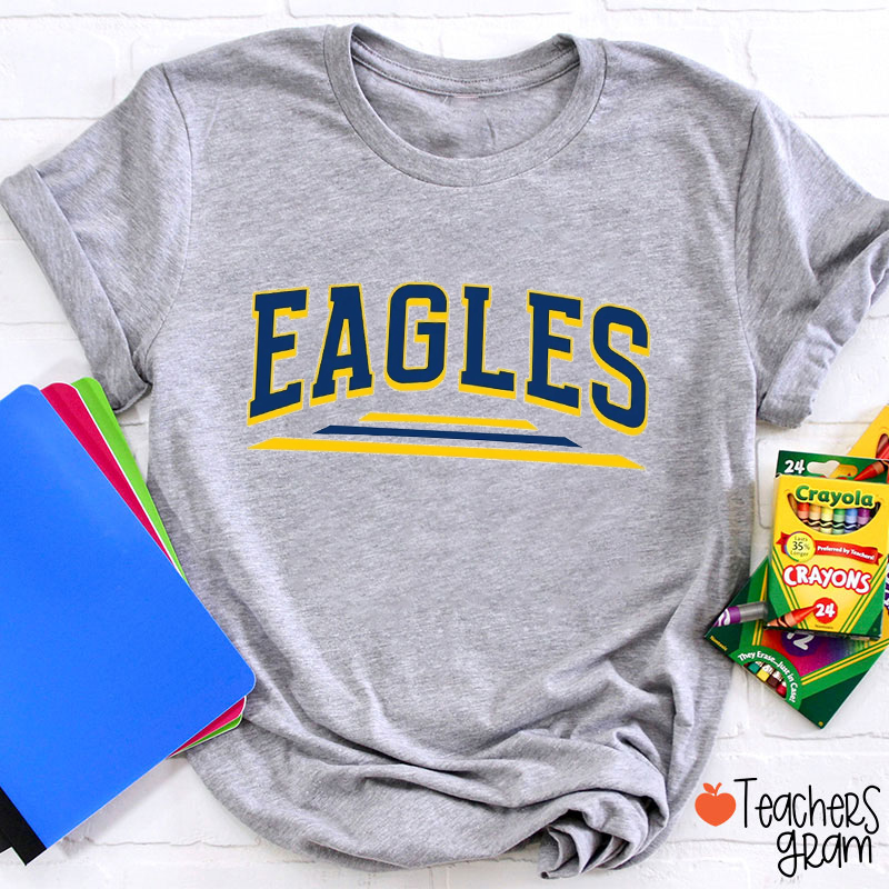Personalized Mascot Simple Varsity Letter Graphic Teacher T-Shirt