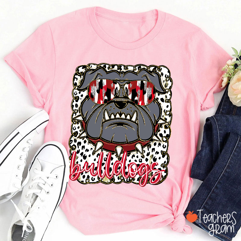 Personalized Mascot Preppy Coquette Polka Dot Teacher T-Shirt