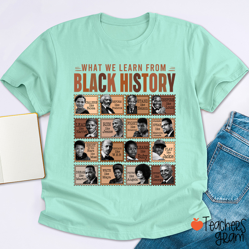 What We Learn From Black History Teacher T-Shirt