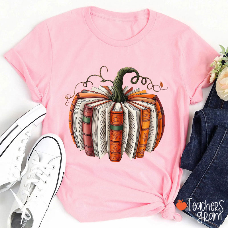 Pumpkin Book Teacher T-Shirt