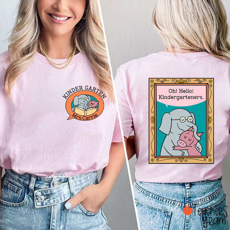 Personalized Oh Hello My Little Friends Teacher Two Sided T-Shirt