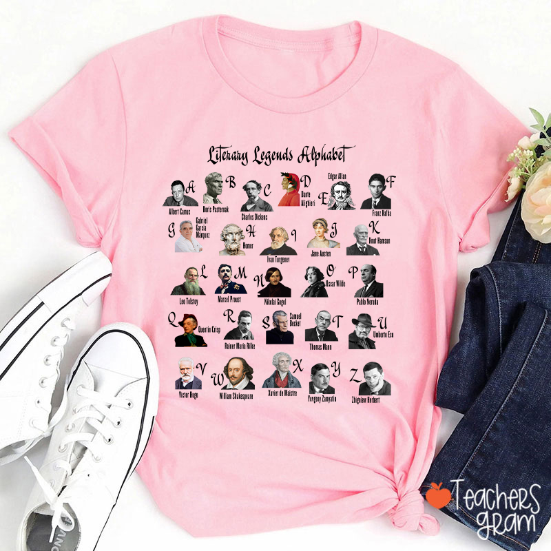 Literary Legends Alphabet Teacher T-Shirt