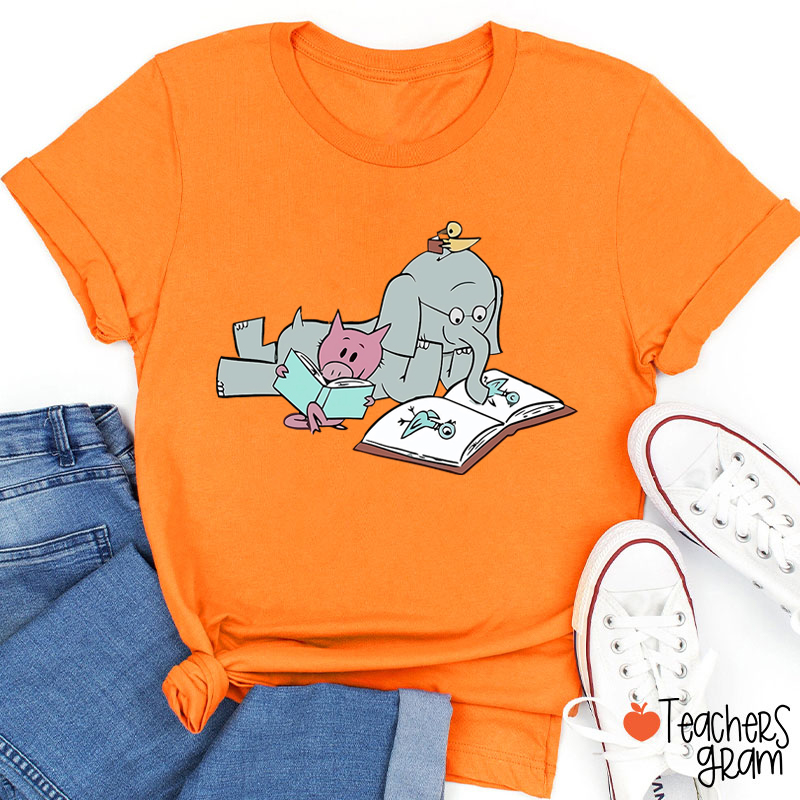 The Elephant And The Little Pig Read Together Teacher T-Shirt