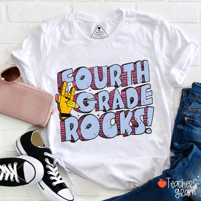 Personalized Grade Rocks Back To School Teacher T-Shirt