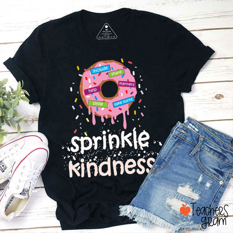 Sprinkle Kindness Donut Teacher T-Shirt