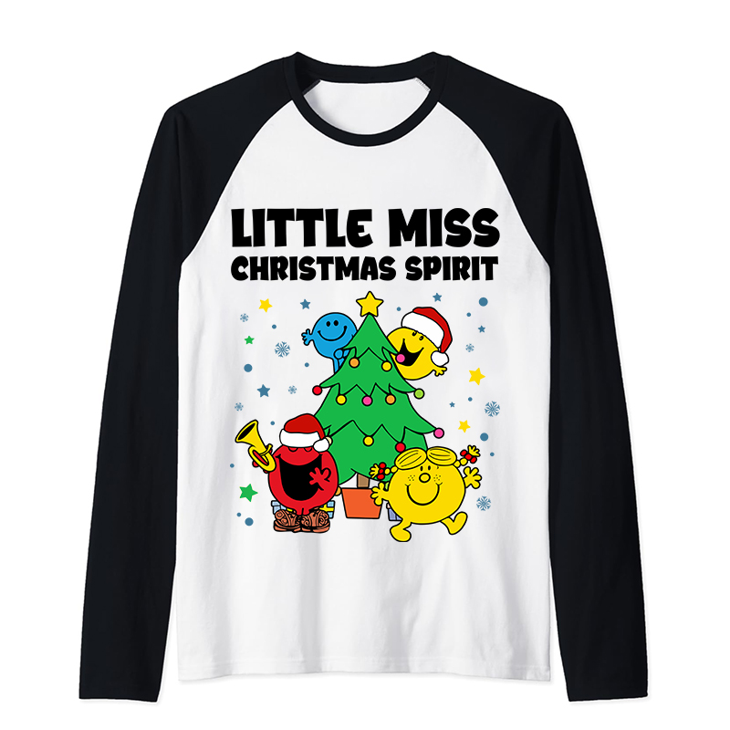 Miss Christmas Spirit Teacher Raglan Long Sleeve T-Shirt