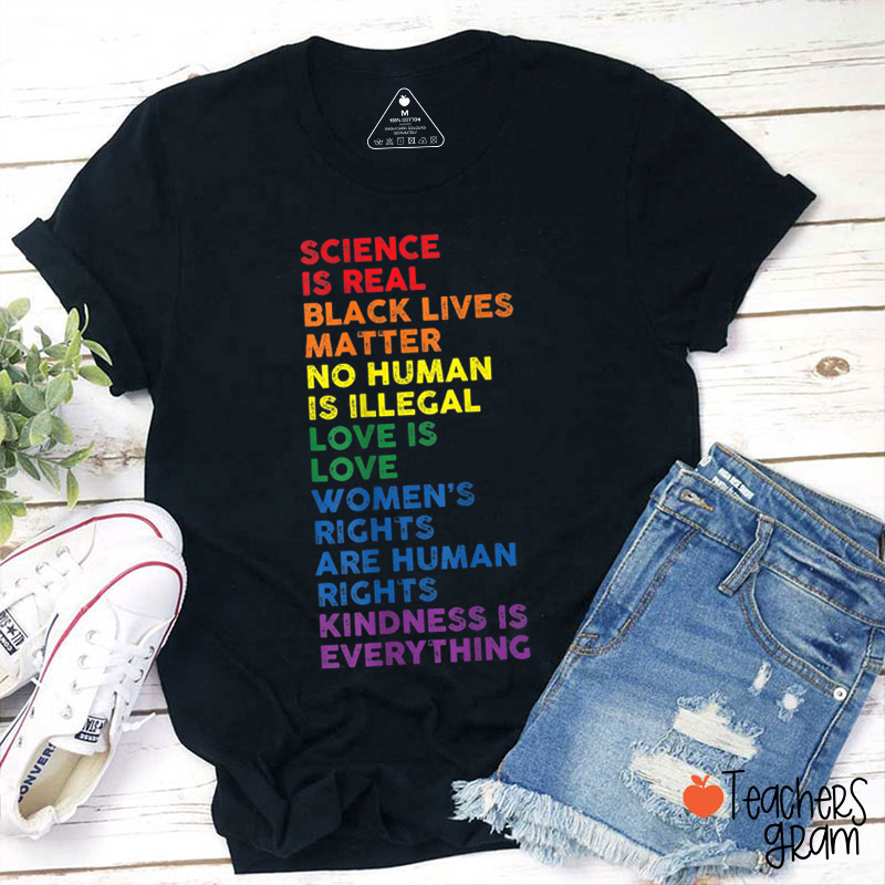 Science Is Real Black Lives Matter Teacher T-Shirt