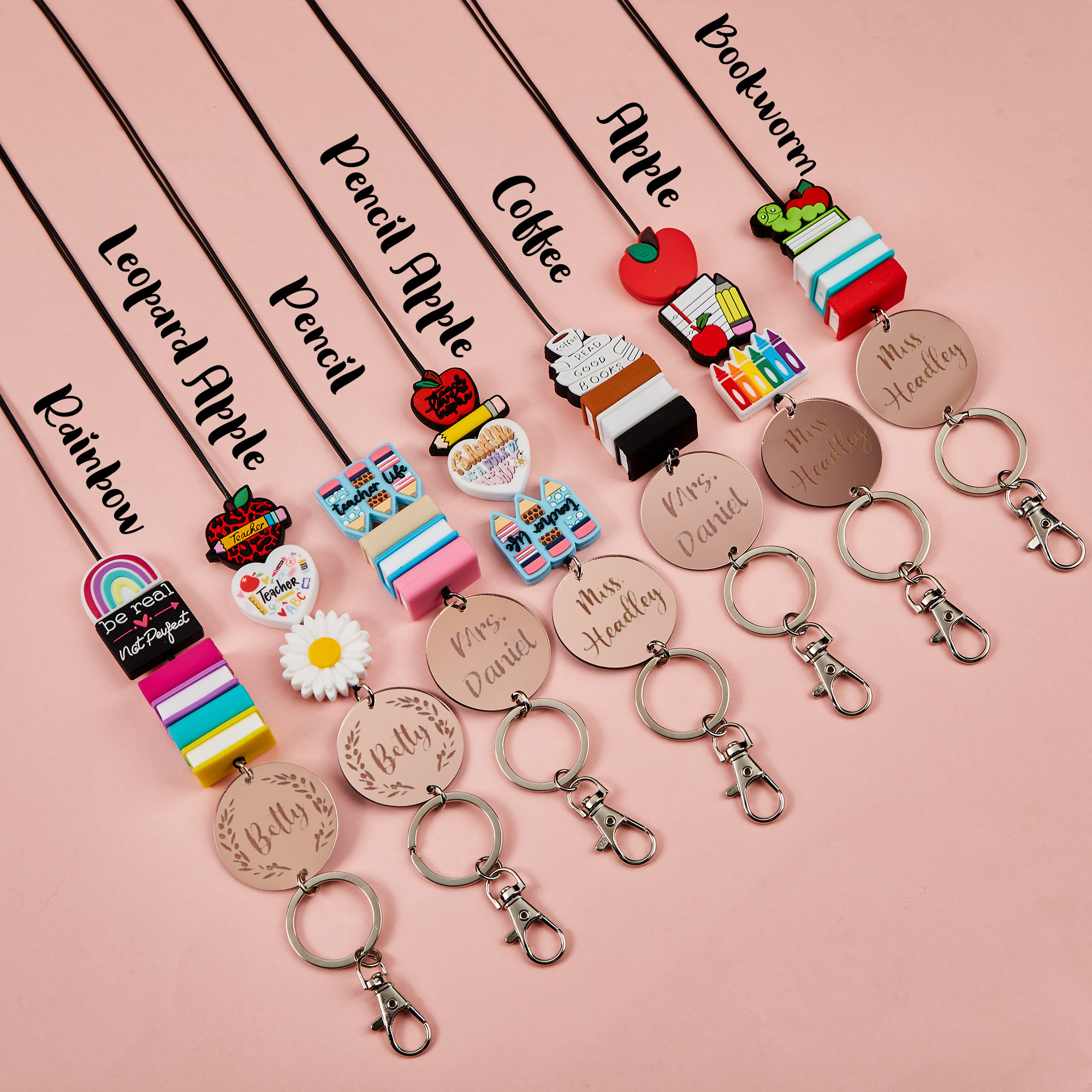 Personalized Teach Love Inspire Teacher Lanyard