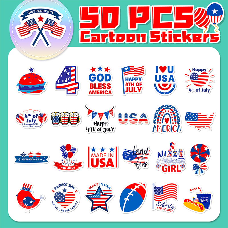 50 PCS American Independence Day Teacher Stickers
