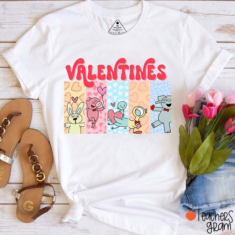 Children's Book Elephant And Friends Valentines Teacher T-Shirt