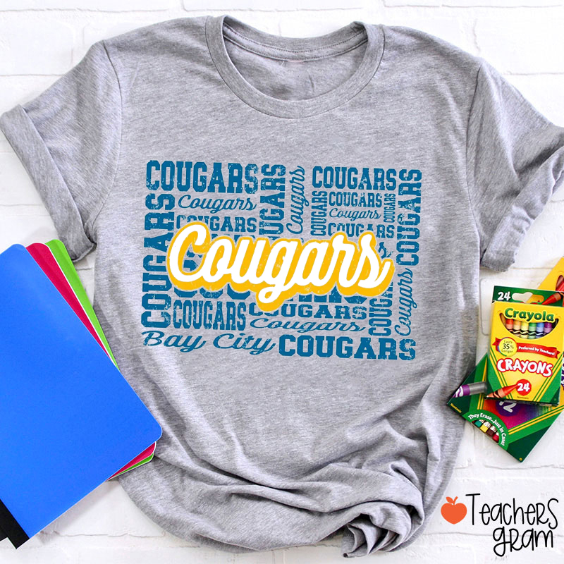 Personalized Mascot Design Fonts School Spirit Teacher T-Shirt