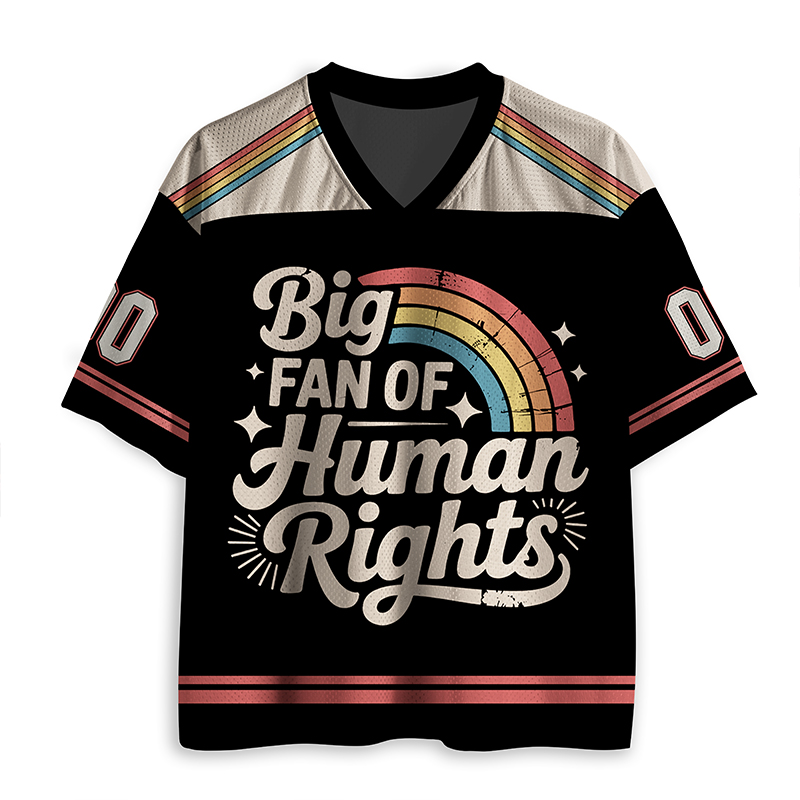 Personalized Big Fan Of Human Rights Rainbow Teacher Mesh Jersey