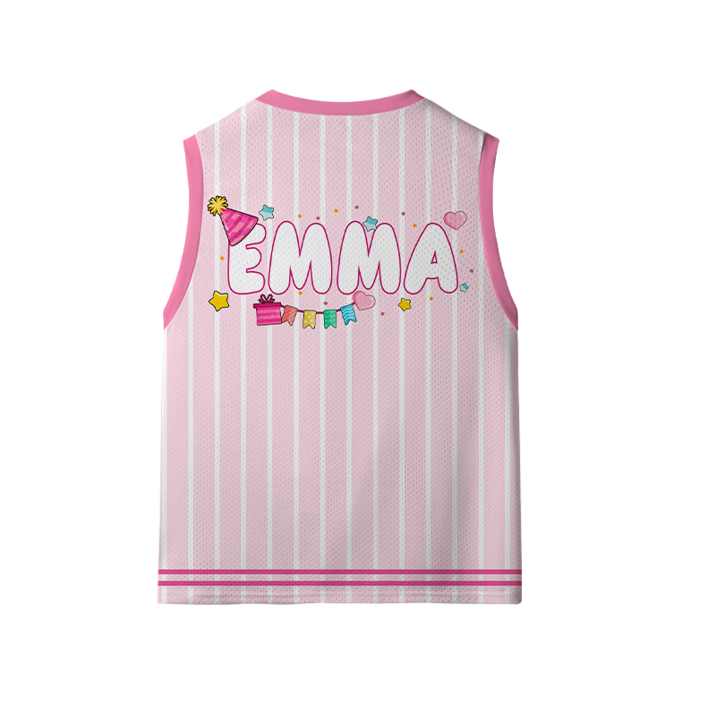 Personalized I Was 6 Now I'm 7 Happy Birthday Kids Mesh Jersey Tank Top