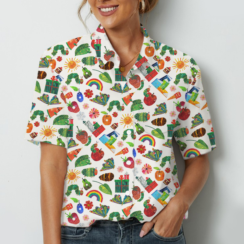I Still Read Children's Books The Hungry Caterpillar Teacher Short Sleeve Shirt