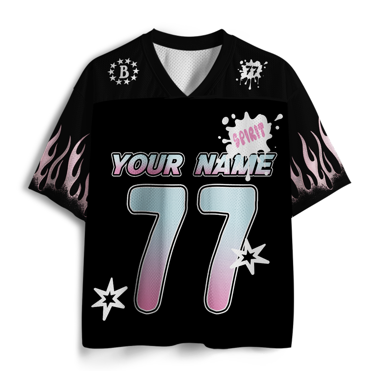 Personalized Name And Number Flame Teacher Mesh Jersey