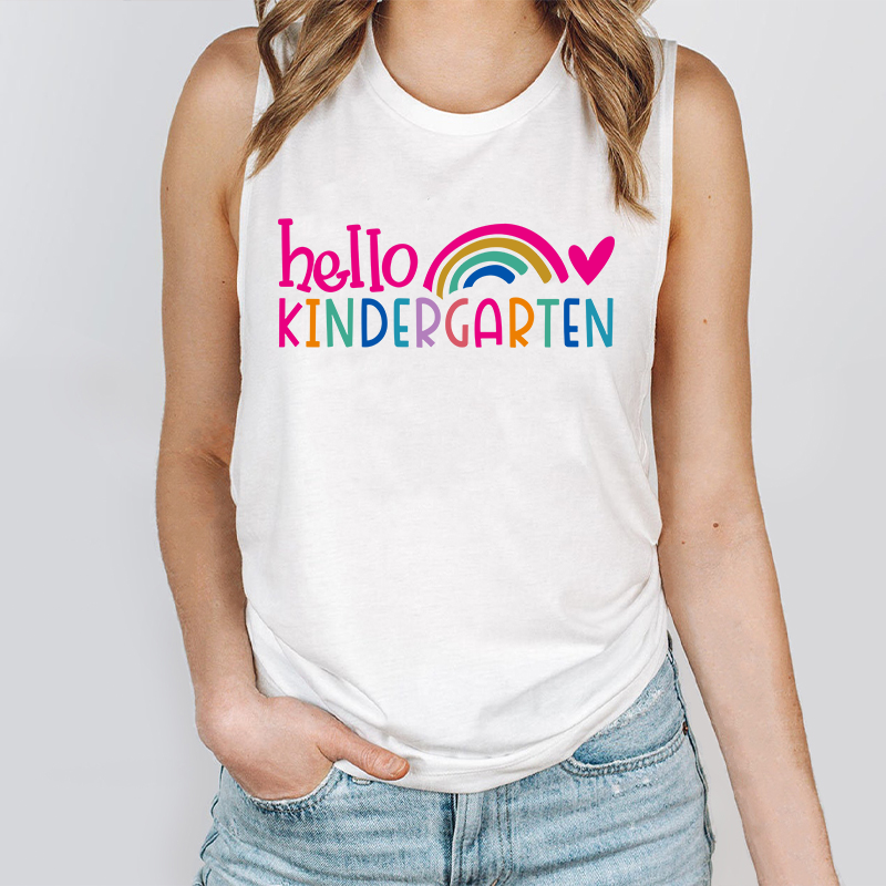 Personalized Hello Teacher Tank Top