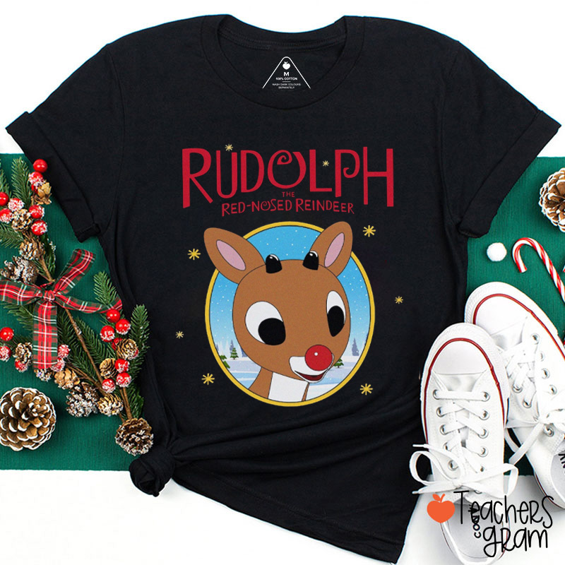 Cute Red Nosed Reindeer Teacher T-Shirt