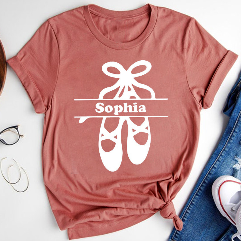 Personalized Ballerina Shoes Teacher T-Shirt