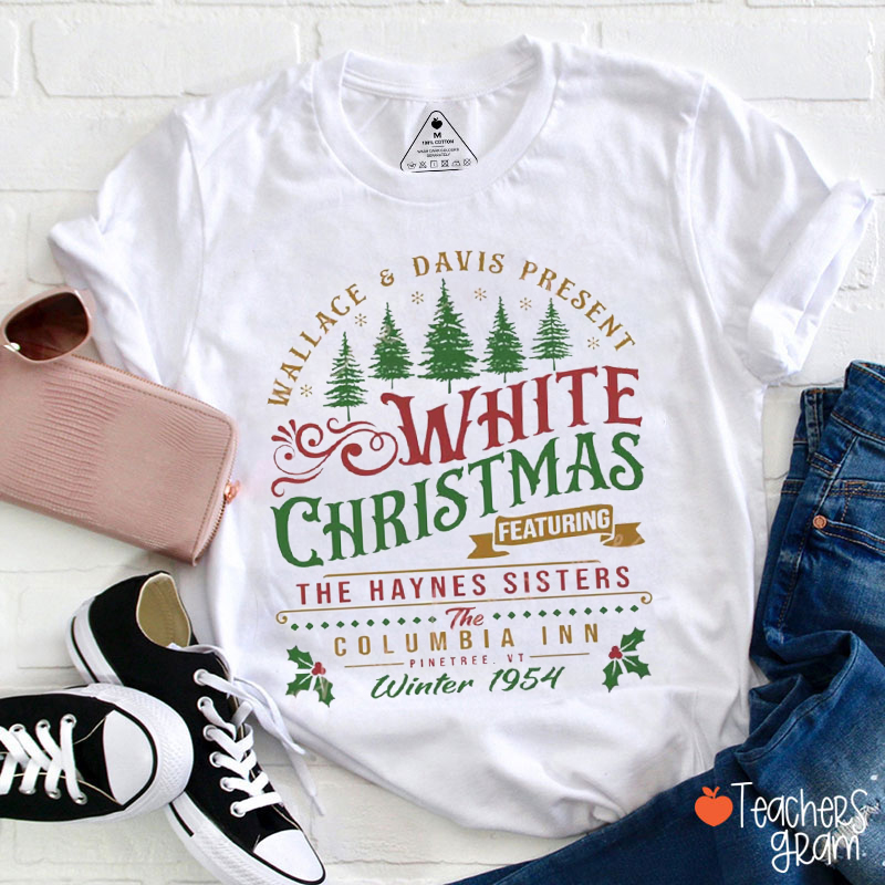 White Christmas Teacher T-Shirt
