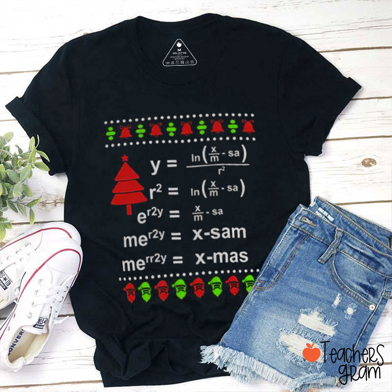 Mathematical Formula Christmas Tree Math Teacher T-Shirt