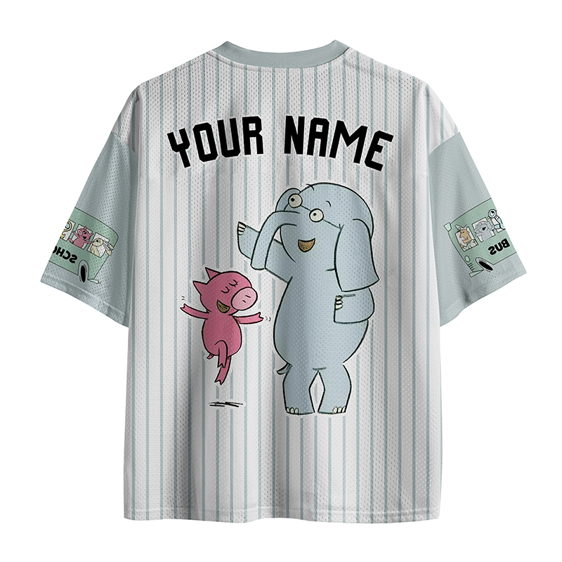 Personalized  Grade And Name Cute Elephant Teacher Mesh Jersey