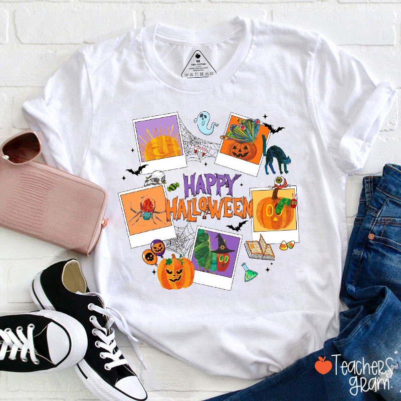 Happy Halloween Cute Caterpillar Teacher T-Shirt