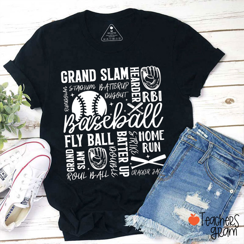 Baseball Grand Slam Fly Ball Home Run Teacher T-Shirt
