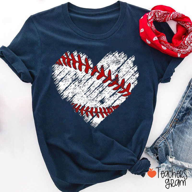Baseball Heart Teacher T-Shirt
