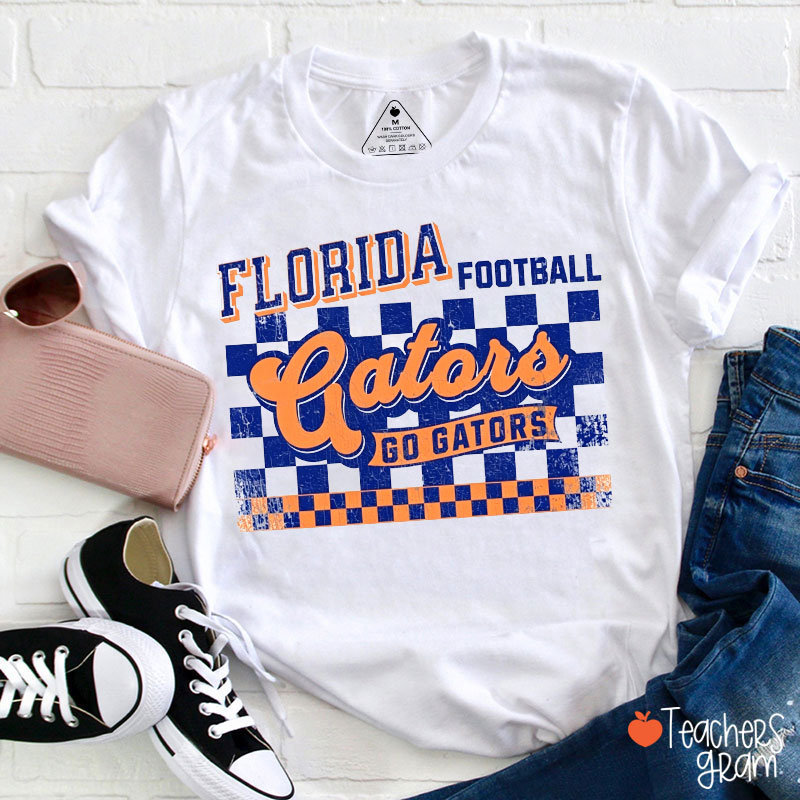Personalized Mascot Vintage Checkerboard Teacher T-Shirt