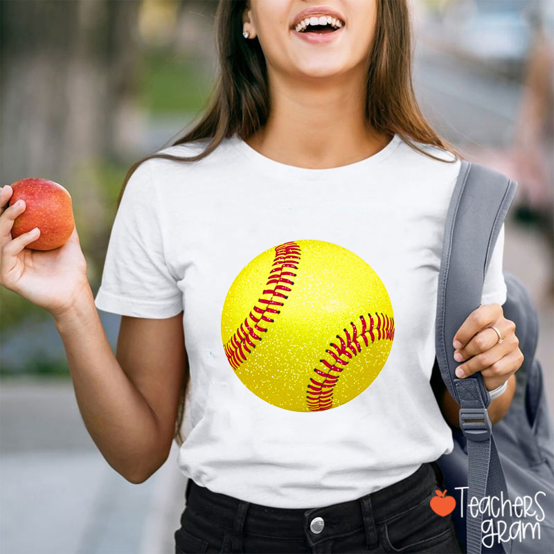 Personalized Sport Glitter Teacher T-Shirt