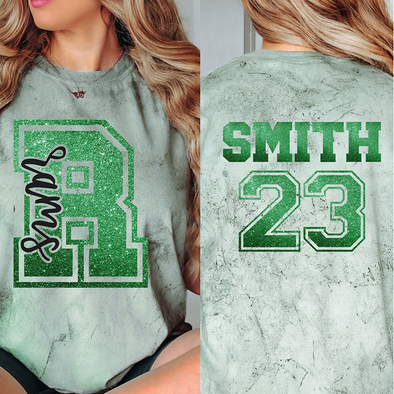 Personalized Mascot Name And Number Game Day Teacher Printed T-Shirt