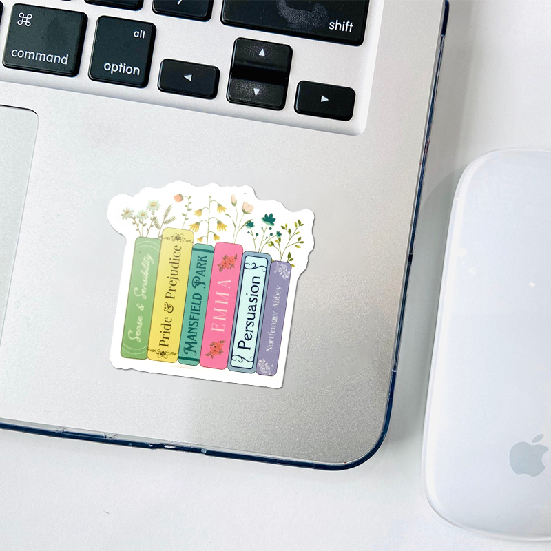 Flowers Books Loves Reading Teacher Stickers