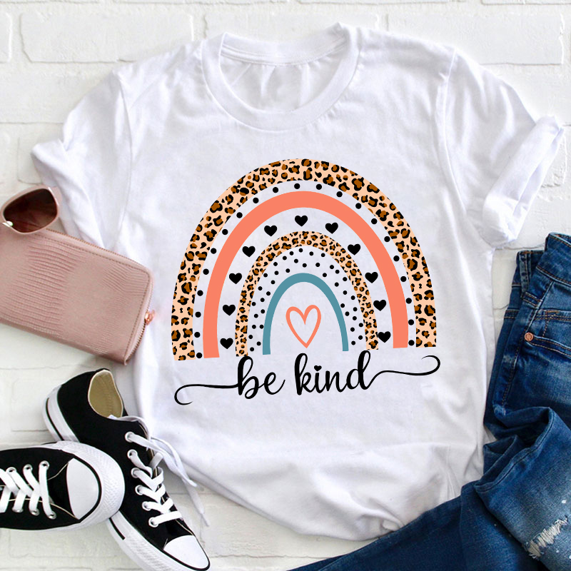 Be Kind Rainbow Teacher T-Shirt